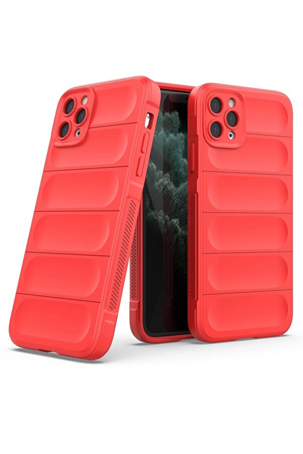 İphone 11 Pro Kılıf Opti̇mum Si̇li̇kon - Kırmızı - Dropx2381-3313