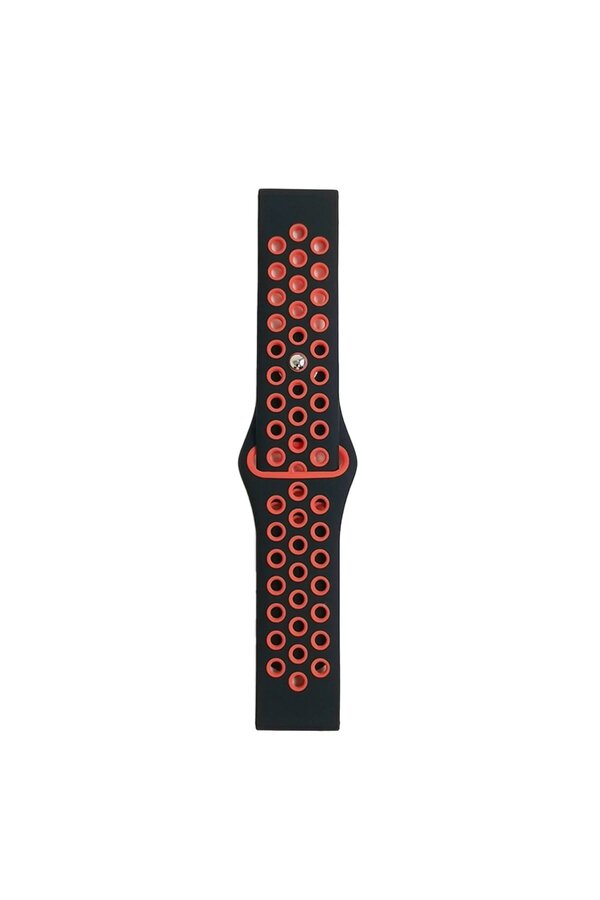 Watch 22Mm Spor Deli̇kli̇ Kordon - Si̇yah-Kırmızı - Dropx9782-7696