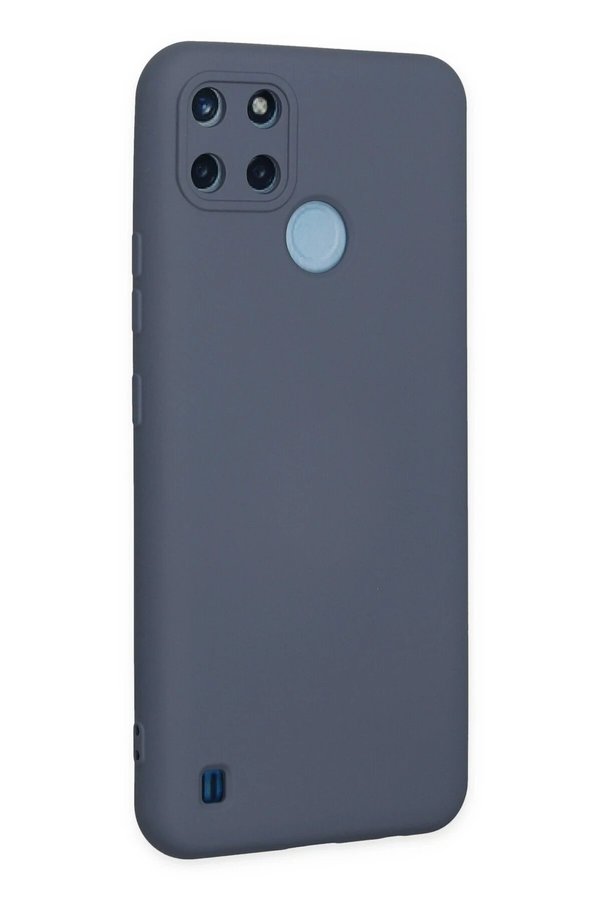 Realme C25Y Kılıf Nano İçi̇ Kadi̇fe Si̇li̇kon - Gri̇ - Dropx6299-6947