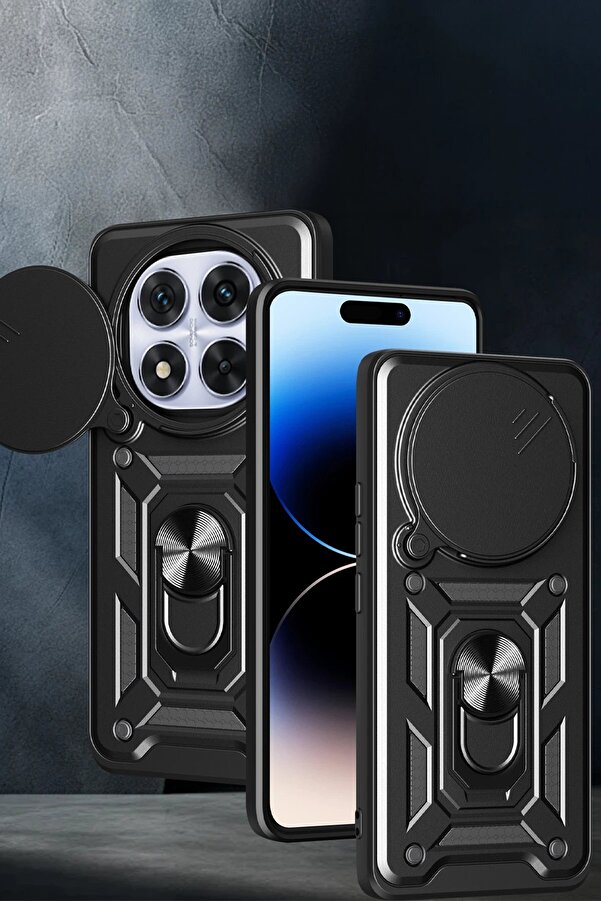 Xi̇aomi̇ Redmi̇ Note 14 Pro Plus Kılıf Pars Lens Yüzüklü Si̇li̇kon - Kırmızı - Dropx7532-3243