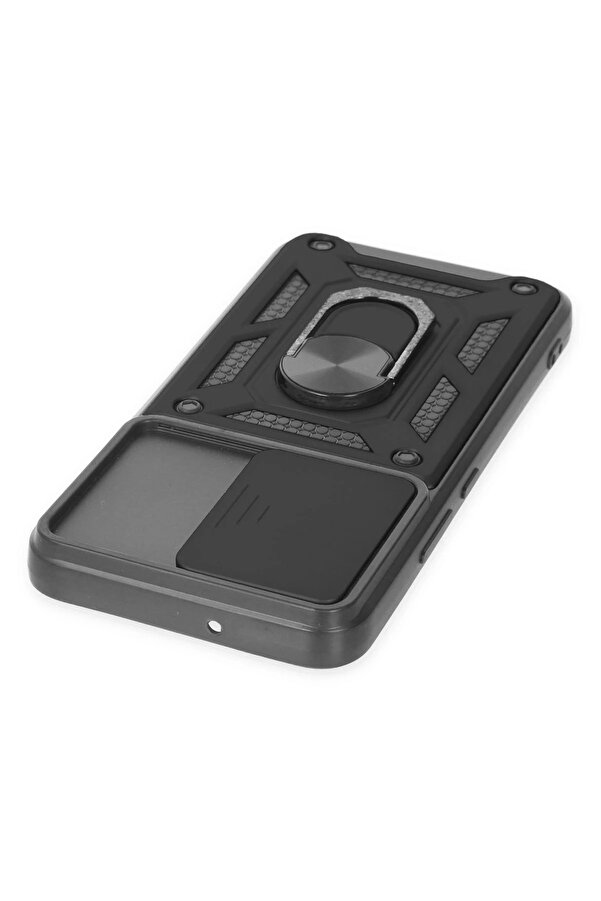 Samsung Galaxy S22 Kılıf Pars Lens Yüzüklü Si̇li̇kon - Si̇yah - Dropx3645-6602