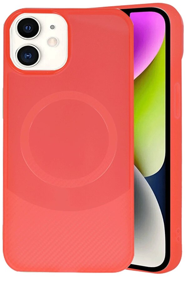İphone 11 Kılıf Maya Karbon Kapak - Kırmızı - Dropx3290-3527