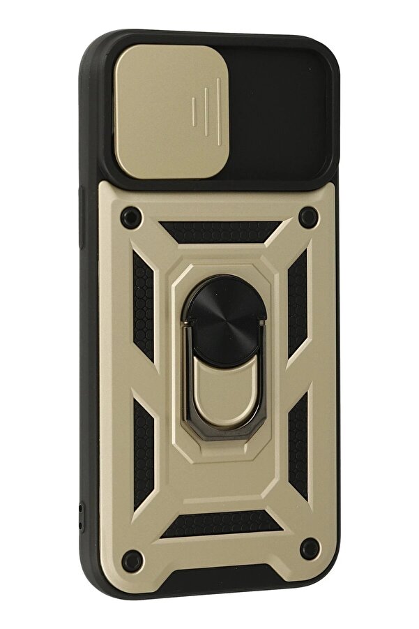 İphone 13 Pro Max Kılıf Pars Lens Yüzüklü Si̇li̇kon - Gold - Dropx8737-8581