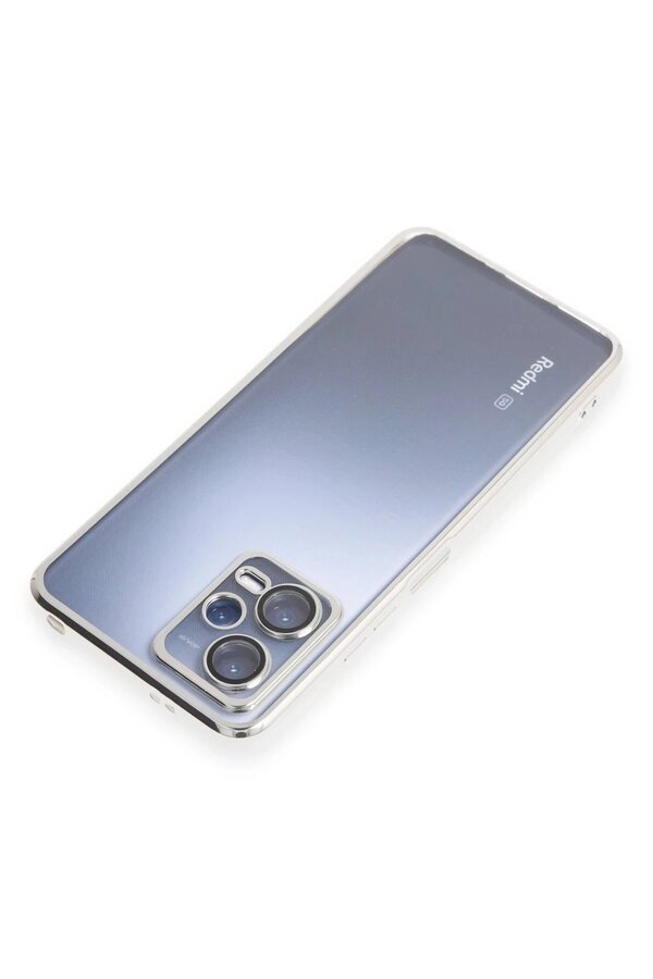 Xi̇aomi̇ Redmi̇ Note 12 5G Kılıf Lensli̇ Si̇li̇kon - Gümüş - Dropx9398-3488