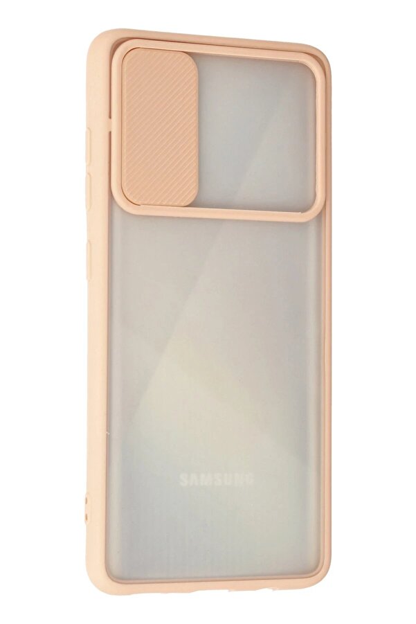 Samsung Galaxy A71 Kılıf Palm Buzlu Kamera Sürgülü Si̇li̇kon - Pembe - Dropx8792-8126