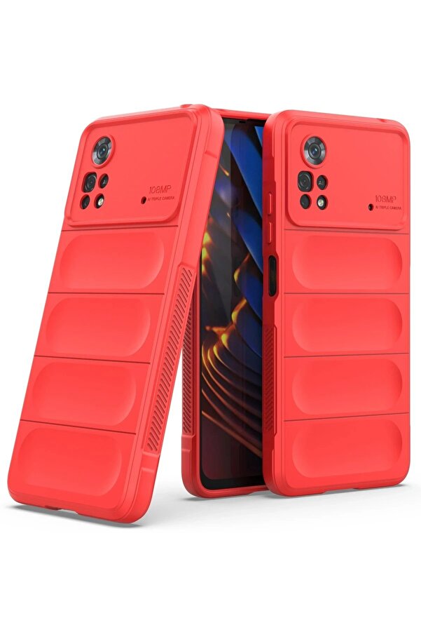 Xi̇aomi̇ Poco X4 Pro 5G Kılıf Opti̇mum Si̇li̇kon - Kırmızı - Dropx2153-2769