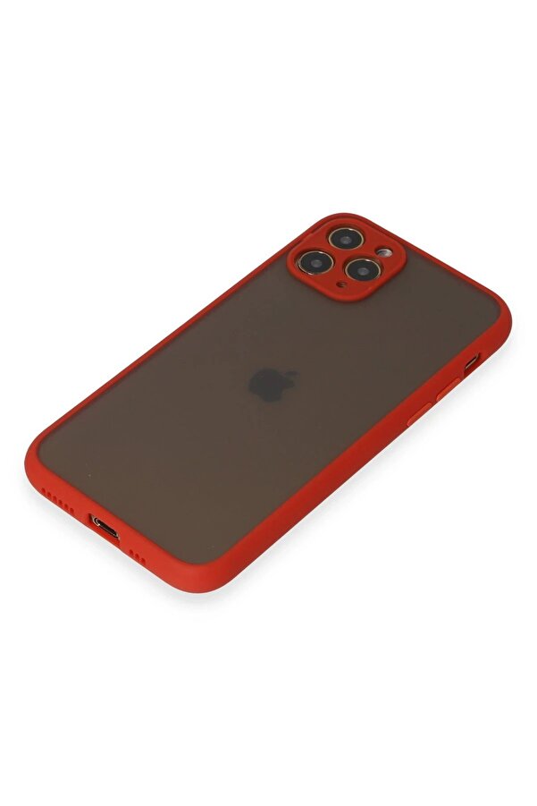 İphone 11 Pro Kılıf Montreal Si̇li̇kon Kapak - Kırmızı - Dropx2986-3919