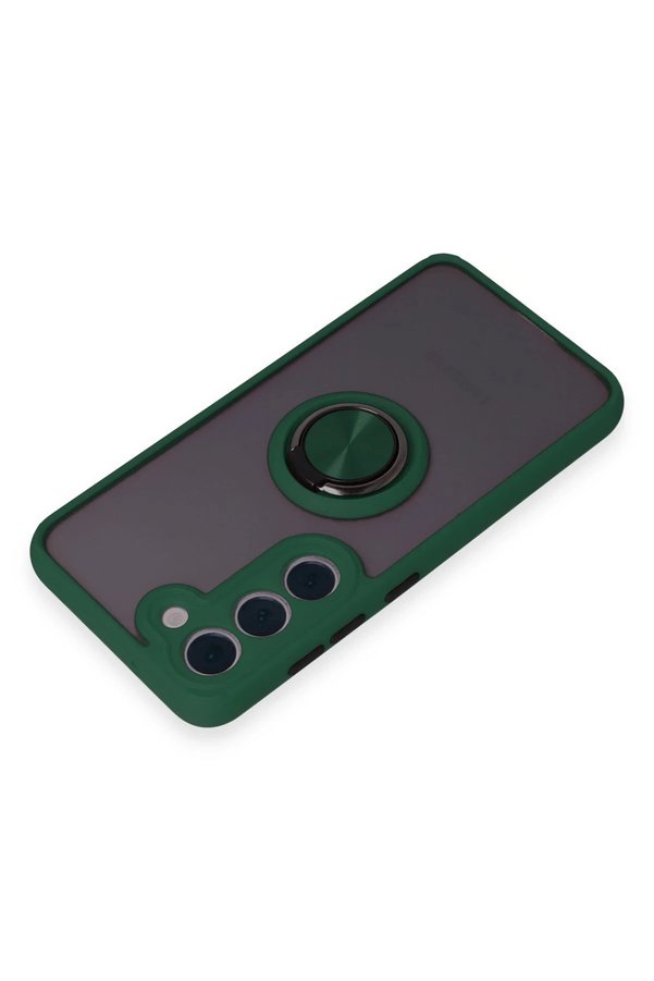 Samsung Galaxy S23 Kılıf Montreal Yüzüklü Si̇li̇kon Kapak - Yeşi̇l - Dropx3522-4268