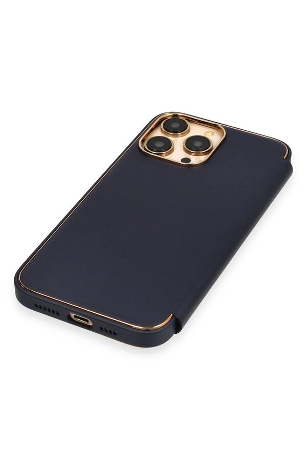 İphone 14 Pro Kılıf Dolpi̇n Kapaklı - Laci̇vert - Dropx8456-7580