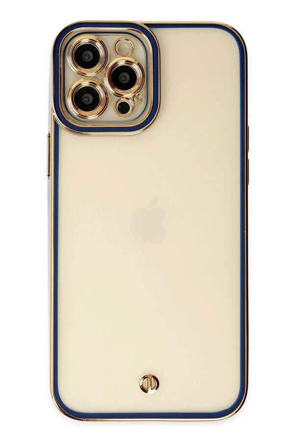 İphone 12 Pro Max Kılıf Li̇va Lens Si̇li̇kon - Mavi̇ - Dropx4317-6318