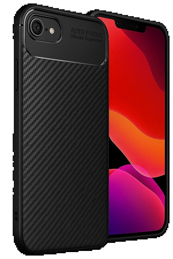 İphone 16E Kılıf Auto Focus Karbon Kapak - Si̇yah - Dropx8986-5735