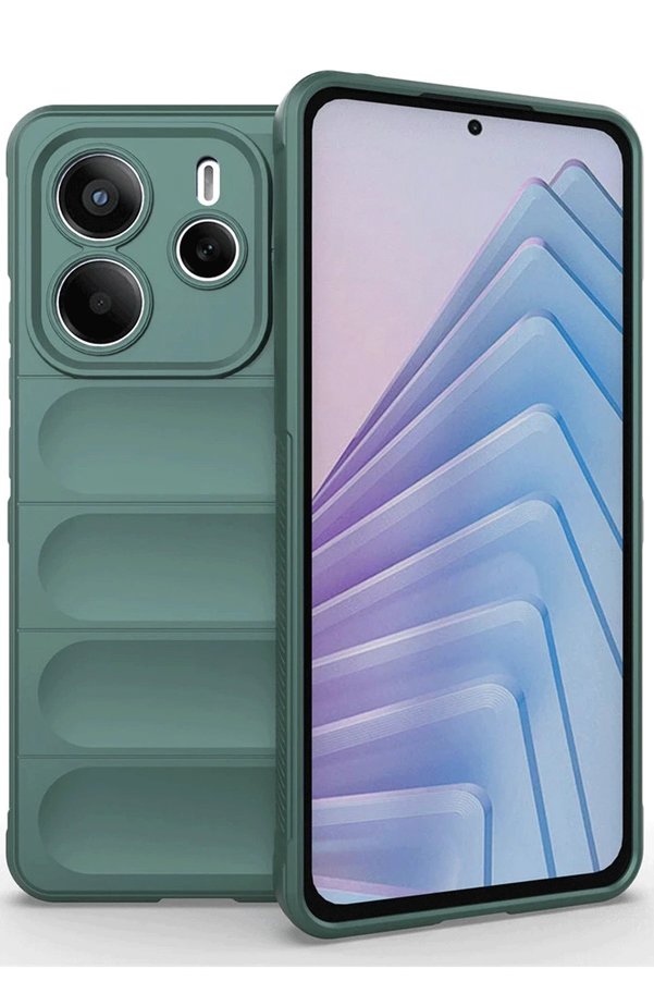 CepteToptan Newface Xiaomi Redmi Note 14 4G Kılıf Optimum Silikon - Koyu Yeşil
