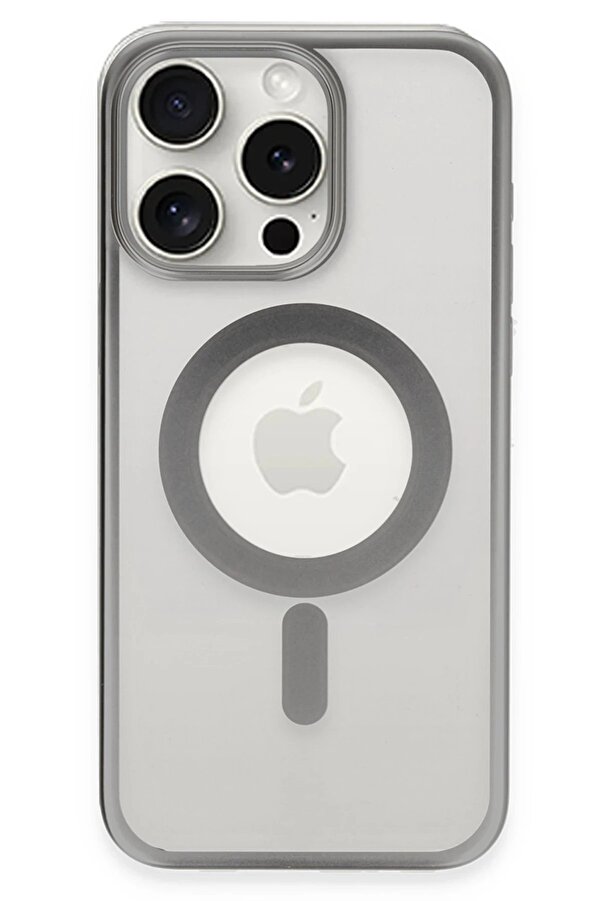 İphone 15 Pro Max Kılıf Erozi̇ Magsafe Kapak - Gümüş - Dropx6307-8746