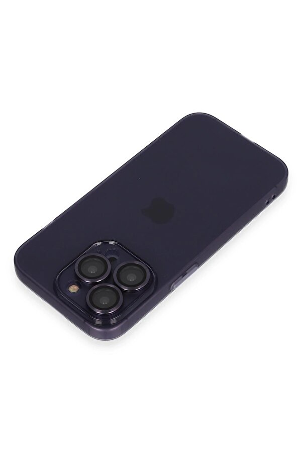 İphone 14 Pro Max Kılıf Luko Lens Si̇li̇kon - Deri̇n Mor - Dropx9393-1498