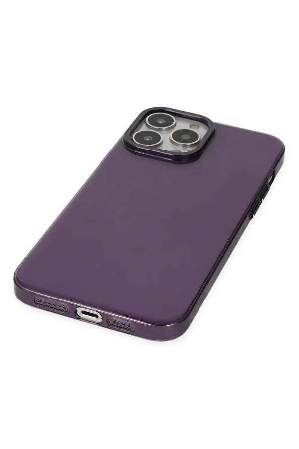 İphone 13 Pro Max Kılıf Anka Pc Sert Metal Kapak - Mor - Dropx2949-9377