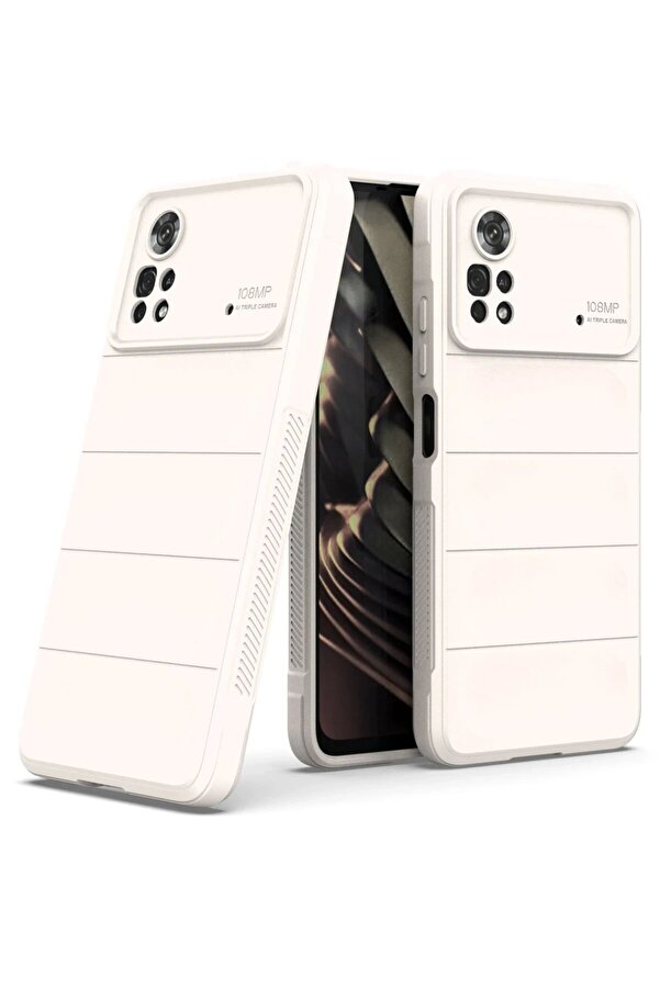 Xi̇aomi̇ Poco X4 Pro 5G Kılıf Opti̇mum Si̇li̇kon - Krem - Dropx4104-3038