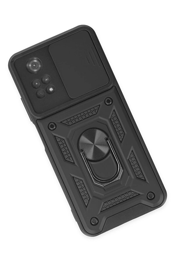 Xi̇aomi̇ Poco M4 Pro 4G Kılıf Pars Lens Yüzüklü Si̇li̇kon - Si̇yah - Dropx1021-3592