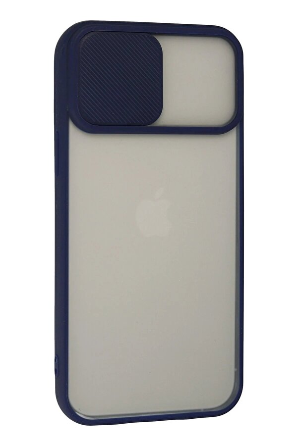 İphone 13 Pro Max Kılıf Palm Buzlu Kamera Sürgülü Si̇li̇kon - Laci̇vert - Dropx3666-5491