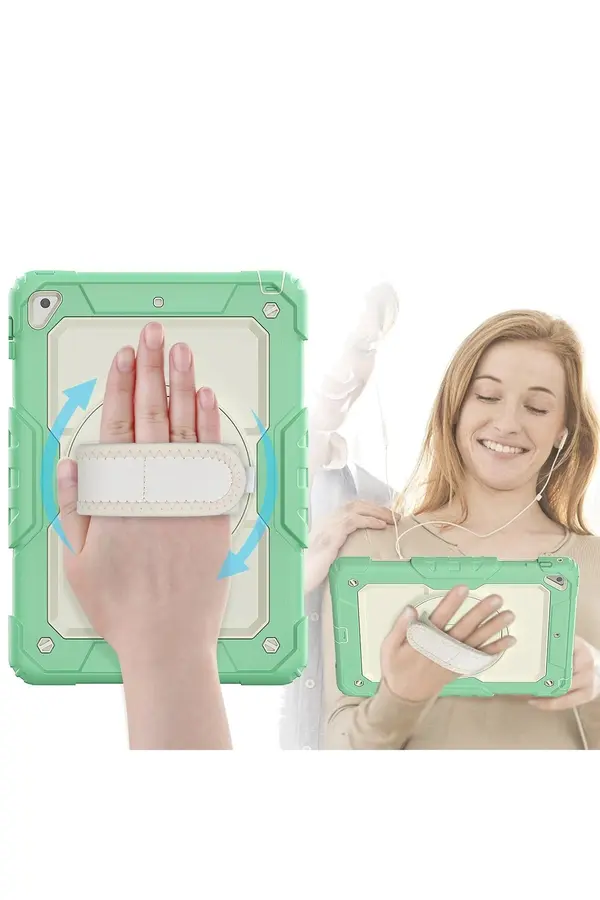 İpad 5 Ai̇r 9.7 Kılıf Strap New Tablet Kapak - Yeşi̇l - Dropx7144-5016