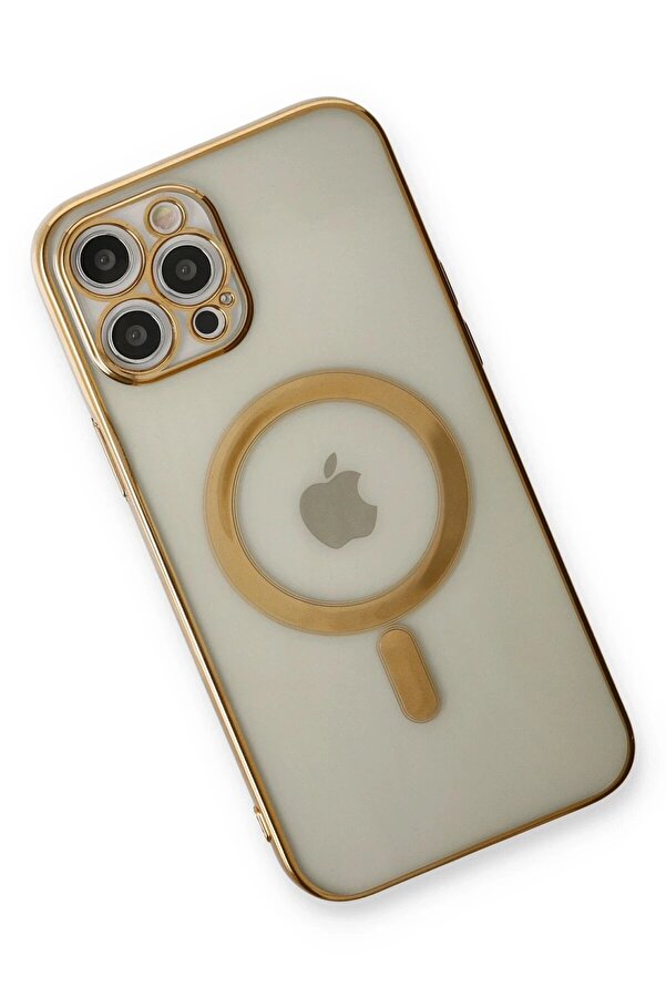 İphone 12 Pro Kılıf Magneti̇csafe Lazer Si̇li̇kon - Gold - Dropx4627-2507