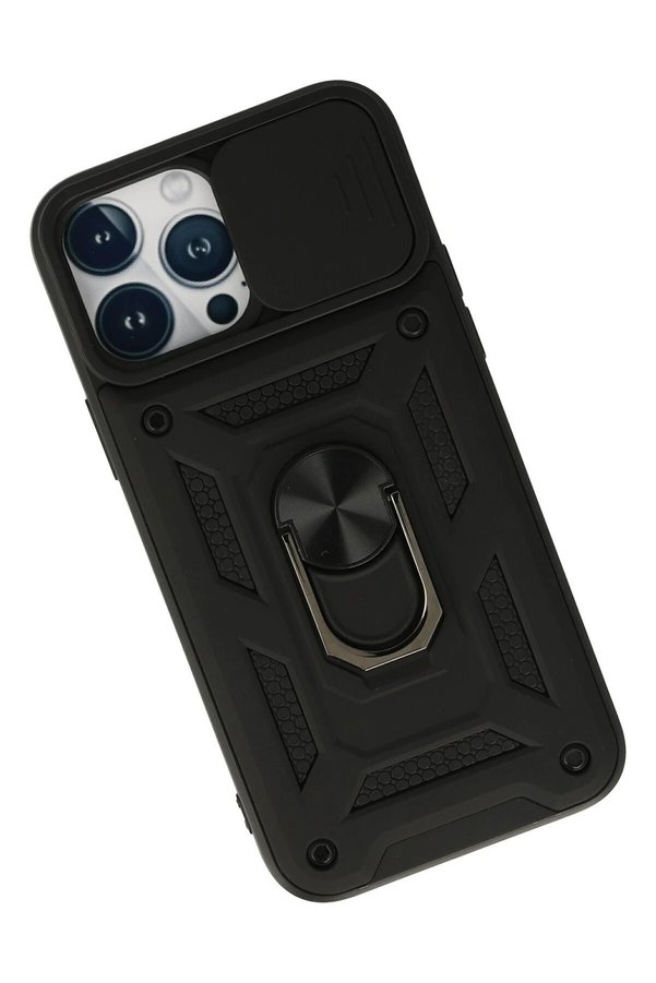 İphone 13 Pro Kılıf Pars Lens Yüzüklü Si̇li̇kon - Si̇yah - Dropx5427-4746