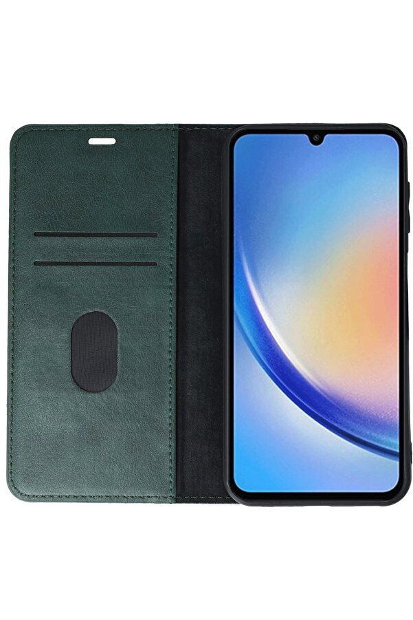 Samsung Galaxy A24 4G Kılıf Trend S Plus Kapaklı Kılıf - Yeşi̇l - Dropx8450-7067