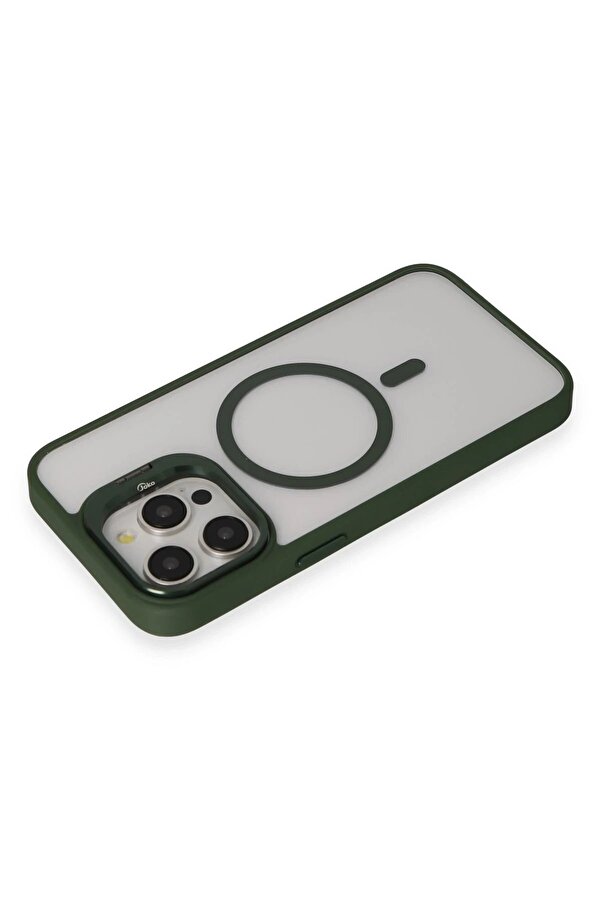 İphone 15 Pro Max Kılıf Roblox Lens Magsafe Standlı Kapak - Koyu Yeşi̇l - Dropx6556-9440