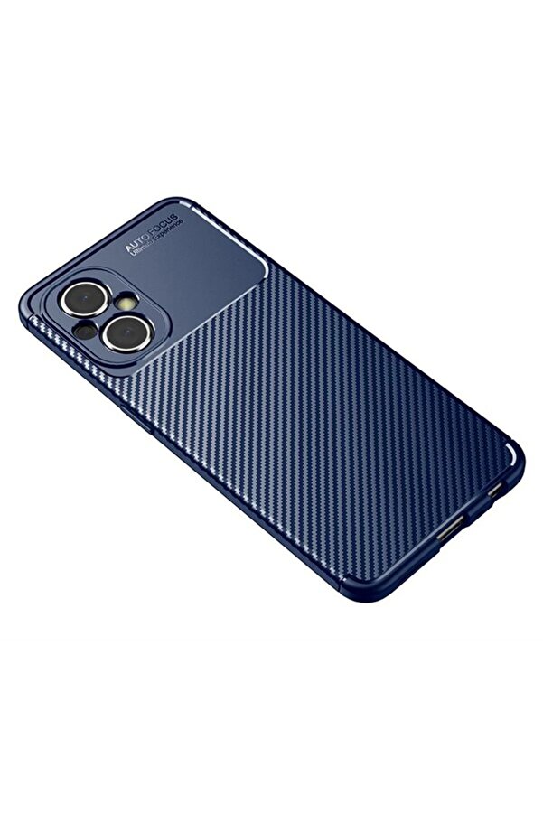 Xi̇aomi̇ Poco M5 Kılıf Auto Focus Karbon Kapak - Laci̇vert - Dropx1034-3105