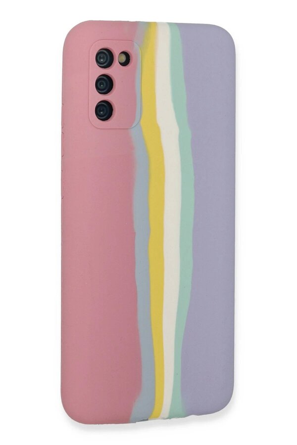 Samsung Galaxy A03S Kılıf Ebruli̇ Lansman Si̇li̇kon - Pembe-Li̇la - Dropx5633-1114