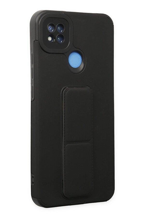 Xi̇aomi̇ Redmi̇ 9C Kılıf Mega Standlı Si̇li̇kon - Si̇yah - Dropx5606-3480