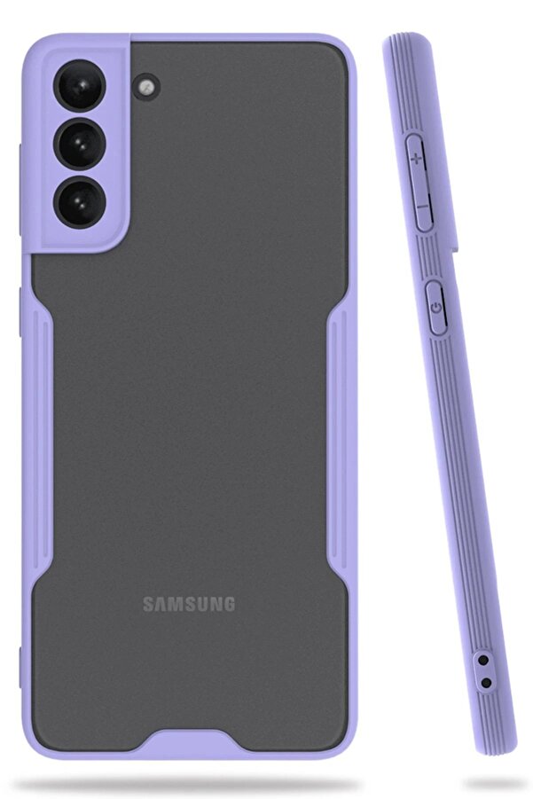 Samsung Galaxy S21 Plus Kılıf Plati̇n Si̇li̇kon - Li̇la - Dropx4006-9109