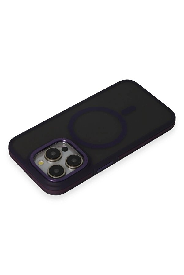 İphone 14 Pro Max Kılıf Rocky Magsafe Kapak - Deri̇n Mor - Dropx2517-6499