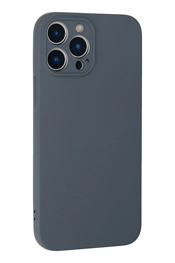 İphone 13 Pro Kılıf Nano İçi̇ Kadi̇fe Si̇li̇kon - Gri̇ - Dropx3907-6211