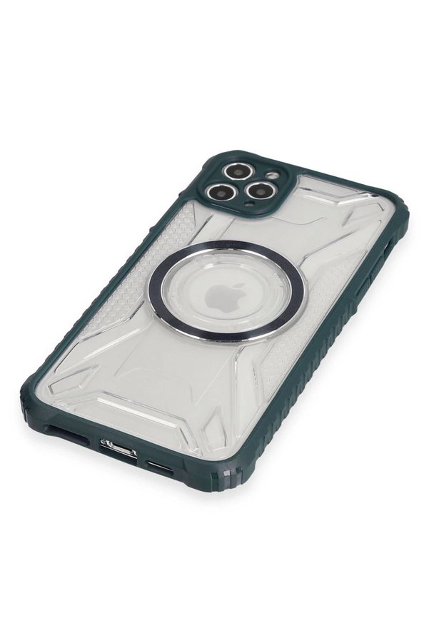 İphone 11 Pro Max Kılıf Prag Magneti̇csafe Kapak - Koyu Yeşi̇l - Dropx5861-6042