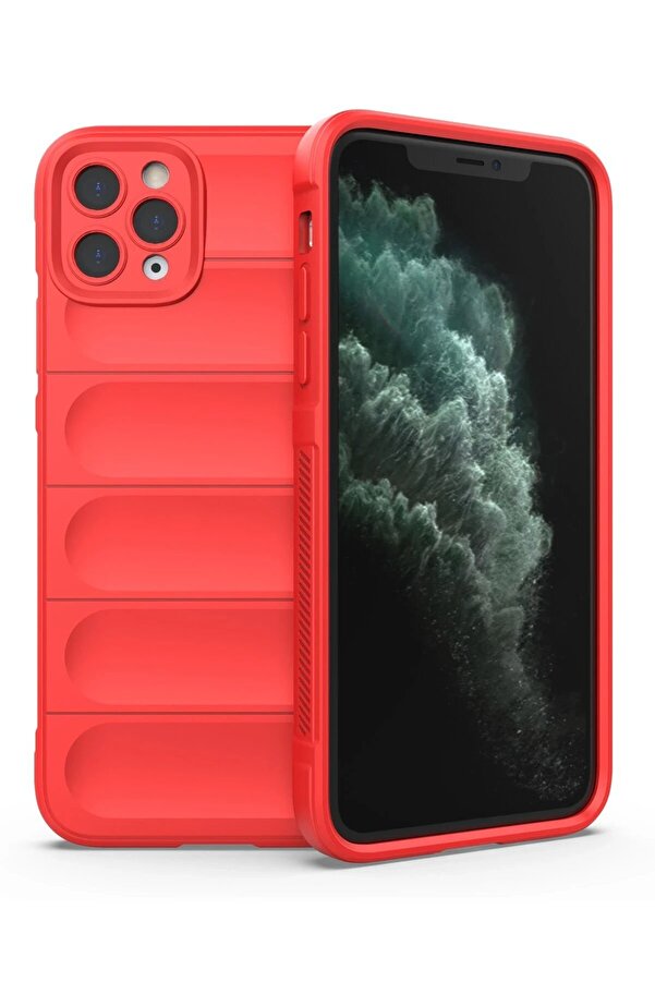 İphone 11 Pro Kılıf Opti̇mum Si̇li̇kon - Kırmızı - Dropx2381-3313