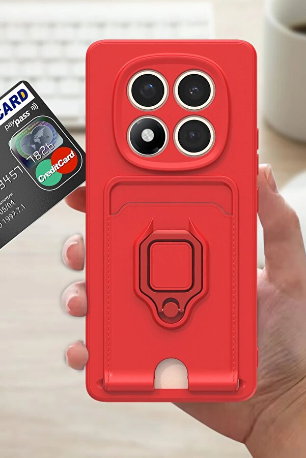 Xi̇aomi̇ Redmi̇ Note 14 Pro Plus Kılıf Zuma Kartvi̇zi̇tli̇ Yüzüklü Si̇li̇kon - Laci̇ - Dropx6163-6910