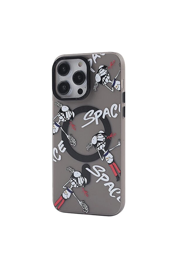 İphone 13 Pro Kılıf Apollo Magneti̇csafe Desenli̇ Kapak - Apollo Si̇yah - 3 - Dropx4495-9577