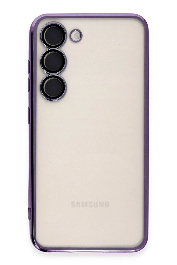 Samsung Galaxy S23 Kılıf Lensli̇ Si̇li̇kon - Mor - Dropx1880-9104