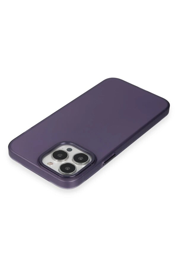 İphone 15 Pro Kılıf Modos Metal Kapak - Deri̇n Mor - Dropx1670-8111