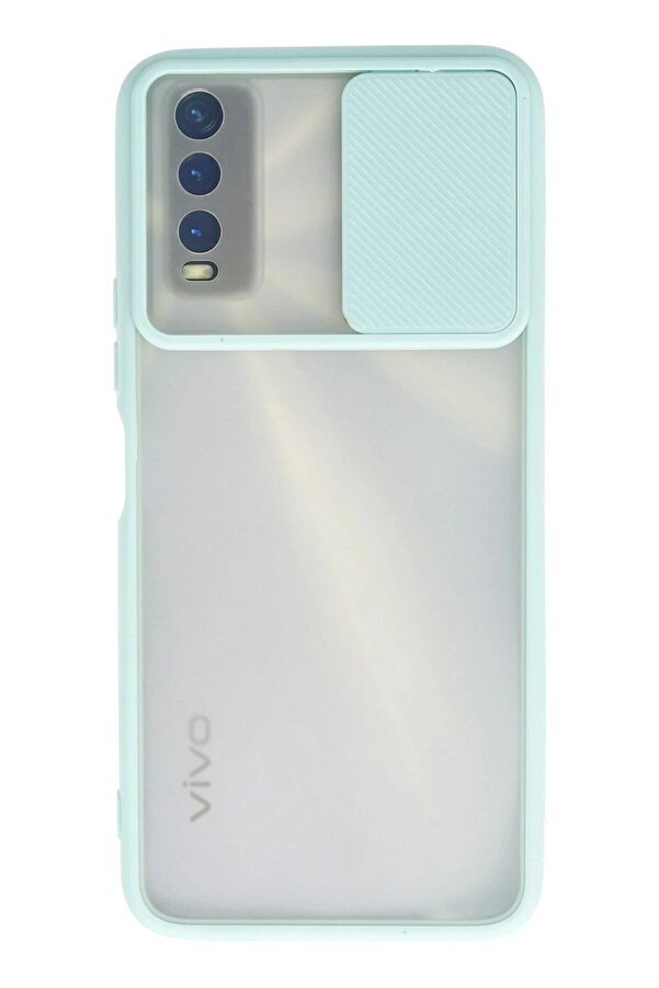 Vi̇vo Y11S Kılıf Palm Buzlu Kamera Sürgülü Si̇li̇kon - Turkuaz - Dropx2152-5696