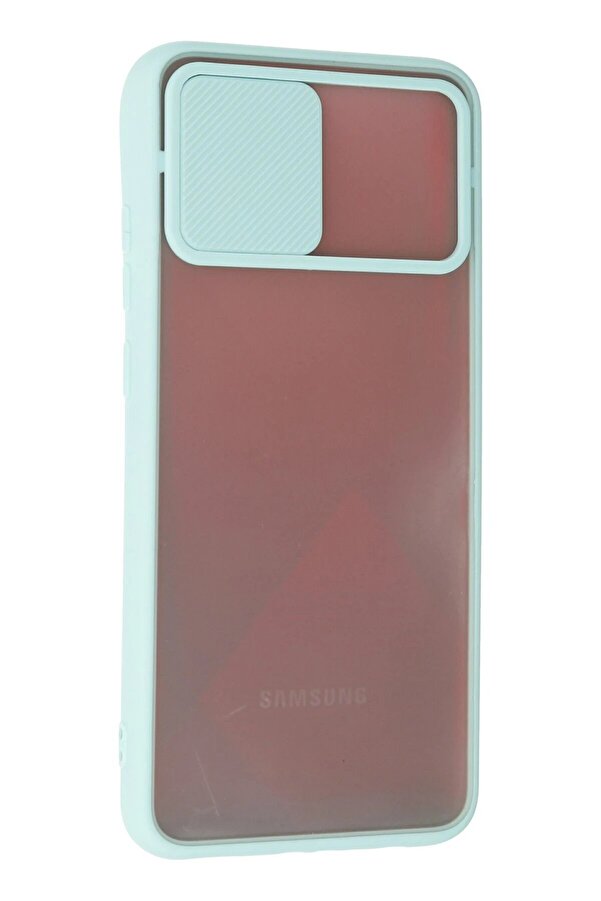 Samsung Galaxy A03S Kılıf Palm Buzlu Kamera Sürgülü Si̇li̇kon - Turkuaz - Dropx1801-6962