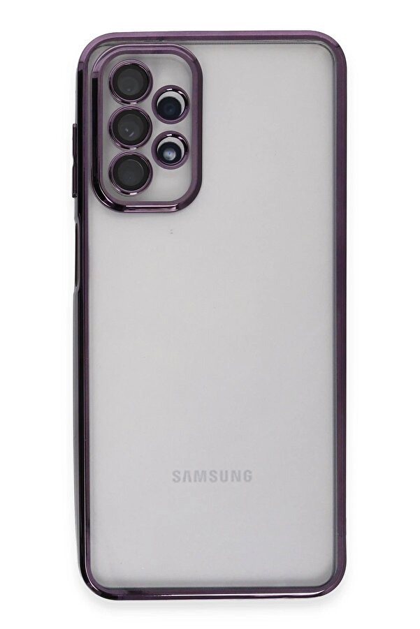 Samsung Galaxy A23 4G Kılıf Lensli̇ Si̇li̇kon - Mor - Dropx6952-5090