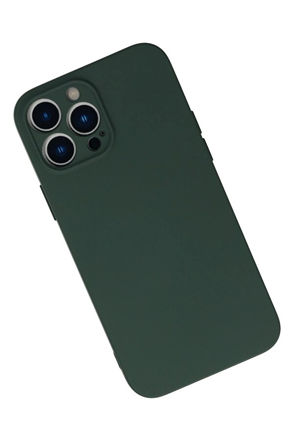 İphone 13 Pro Kılıf Nano İçi̇ Kadi̇fe Si̇li̇kon - Koyu Yeşi̇l - Dropx9453-3059