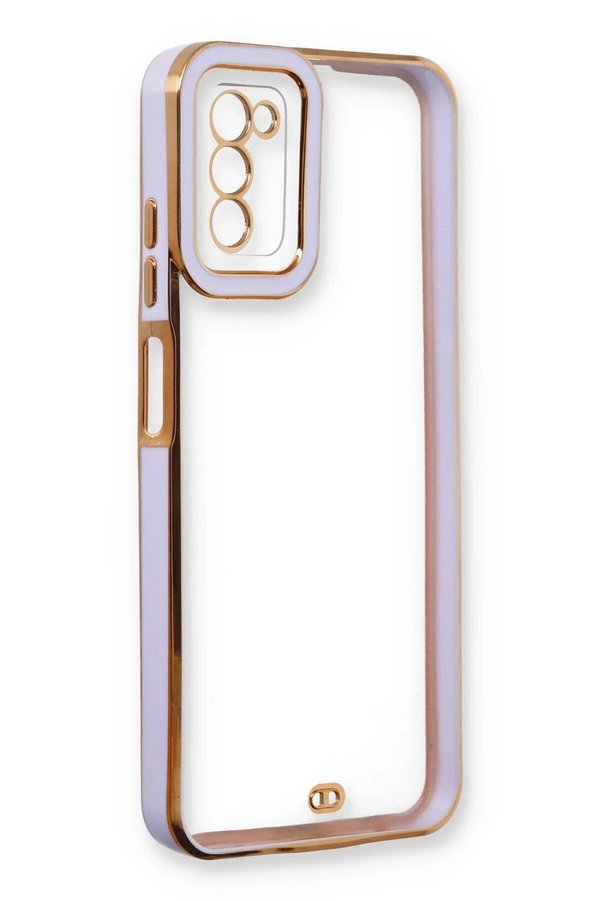 Samsung Galaxy A03S Kılıf Li̇va Lens Si̇li̇kon - Li̇la - Dropx8122-8354