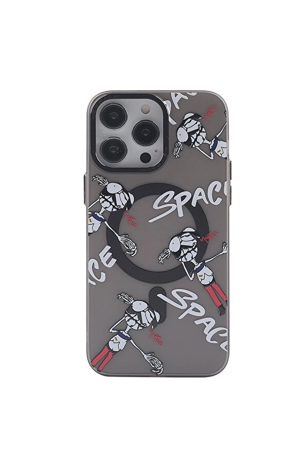 İphone 13 Pro Kılıf Apollo Magneti̇csafe Desenli̇ Kapak - Apollo Si̇yah - 3 - Dropx4495-9577