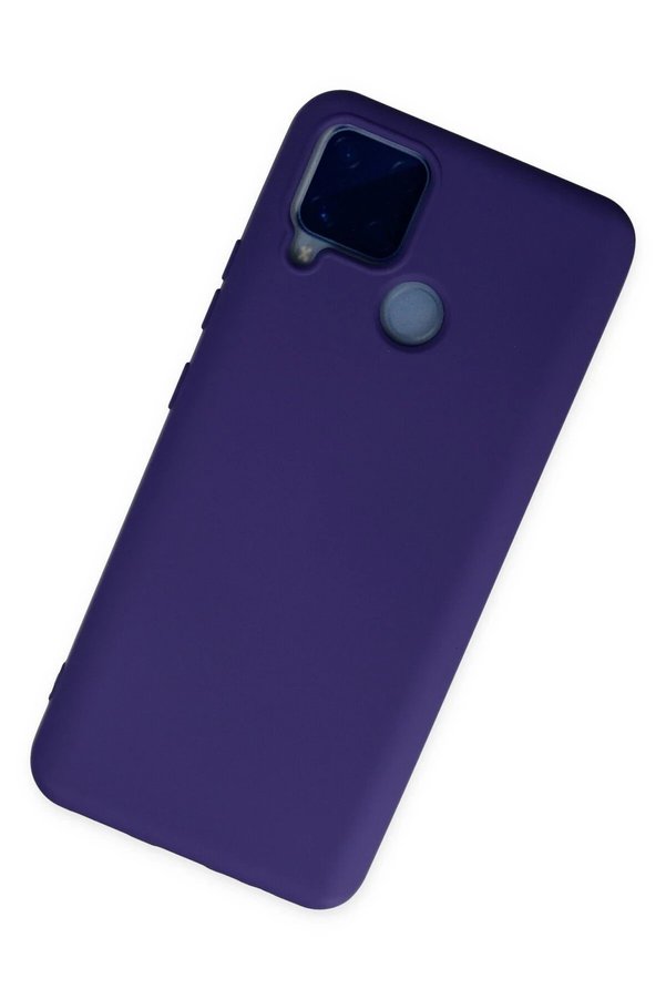 Realme C15 Kılıf Nano İçi̇ Kadi̇fe Si̇li̇kon - Mor - Dropx2112-1583