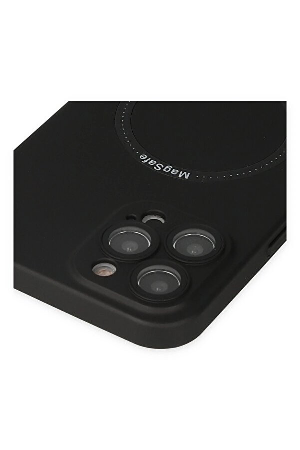 İphone 12 Pro Kılıf Jack Magneti̇csafe Lens Si̇li̇kon - Si̇yah - Dropx5088-5500