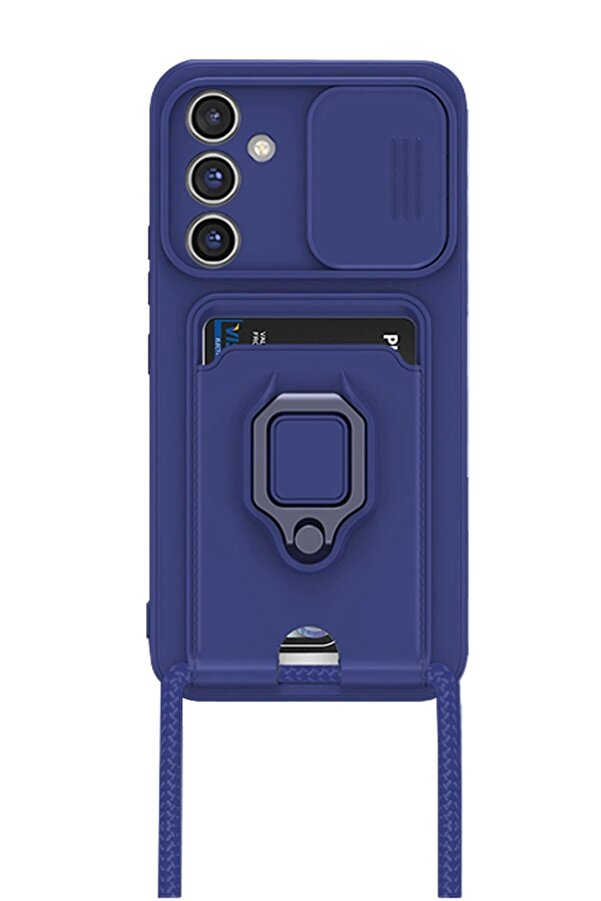 Samsung Galaxy A36 Kılıf Zuma Kartvi̇zi̇tli̇ Yüzüklü Si̇li̇kon - Laci̇vert - Dropx7012-6574