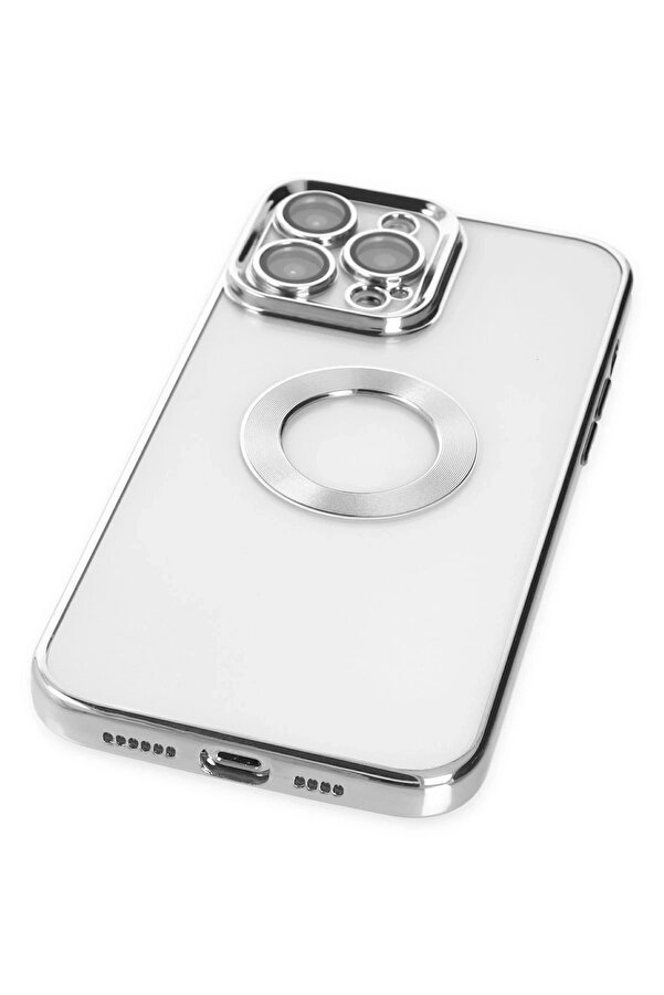 İphone 14 Pro Kılıf Slot Si̇li̇kon - Gümüş - Dropx5737-3186