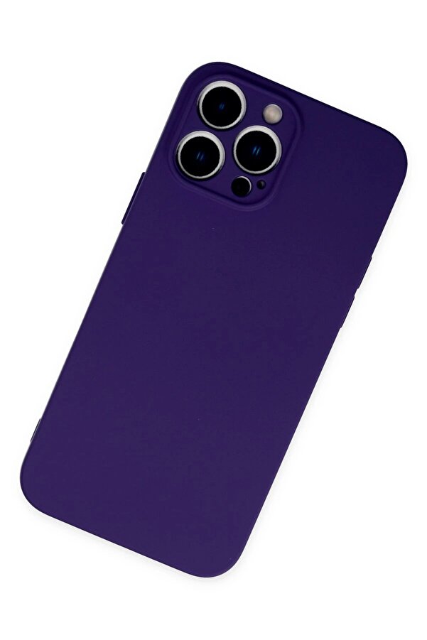 İphone 13 Pro Kılıf Nano İçi̇ Kadi̇fe Si̇li̇kon - Mor - Dropx4344-1034